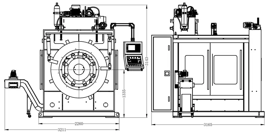 CNC beveling machine pipe